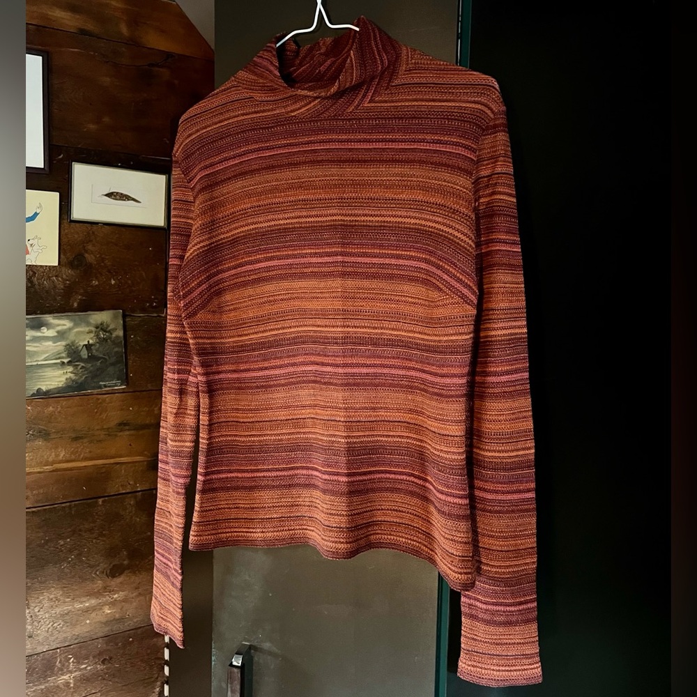 Missoni vintage fine-knit top | mock neck, striped